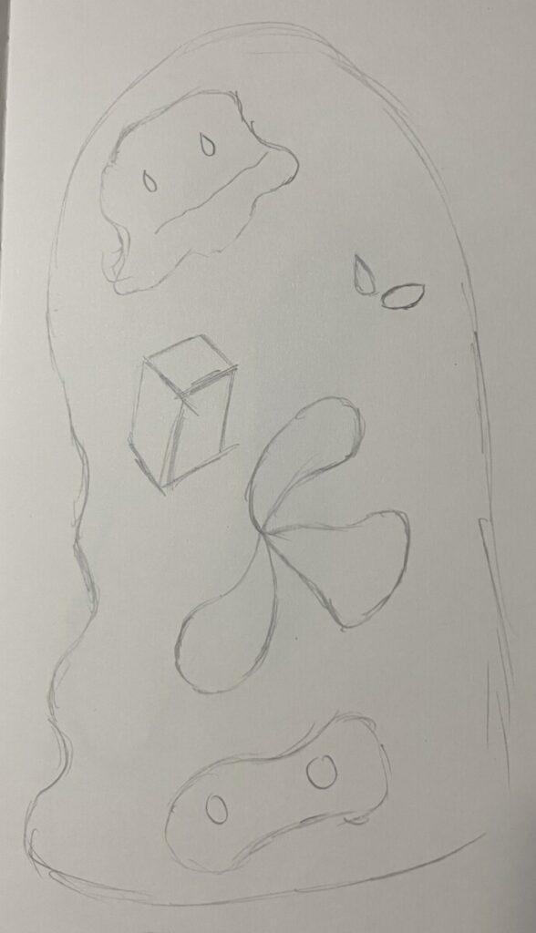Sketchbook sample 1, Random drawings of shapes.