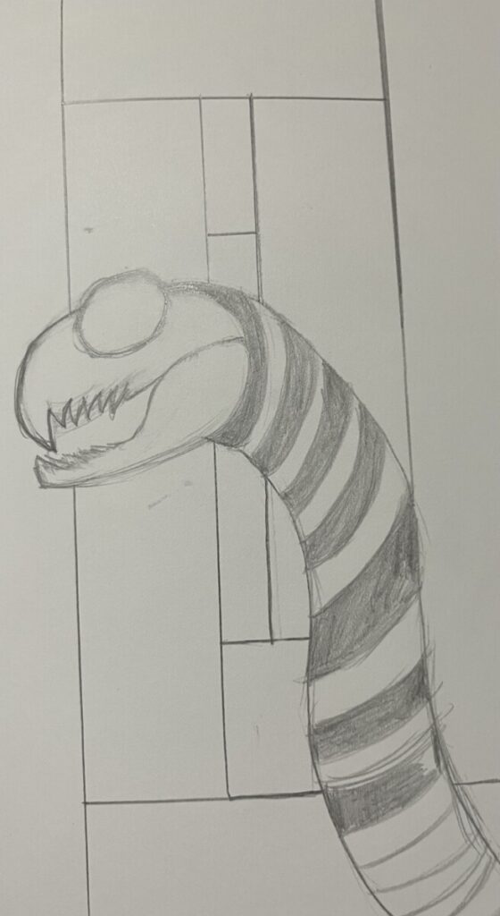 Sketchbook sample 7, Serpent creature.