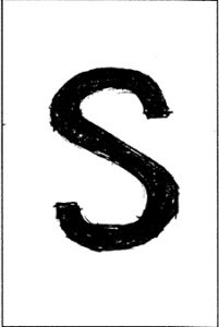 A "s" in Sans Serif Helvetica type