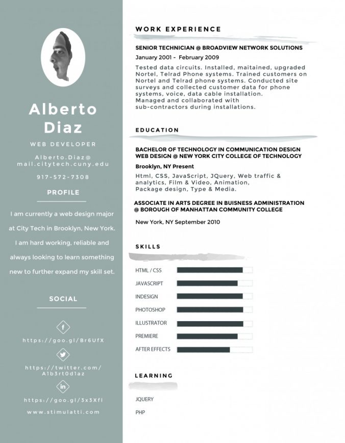 Resume – Alberto Diaz's ePortfolio