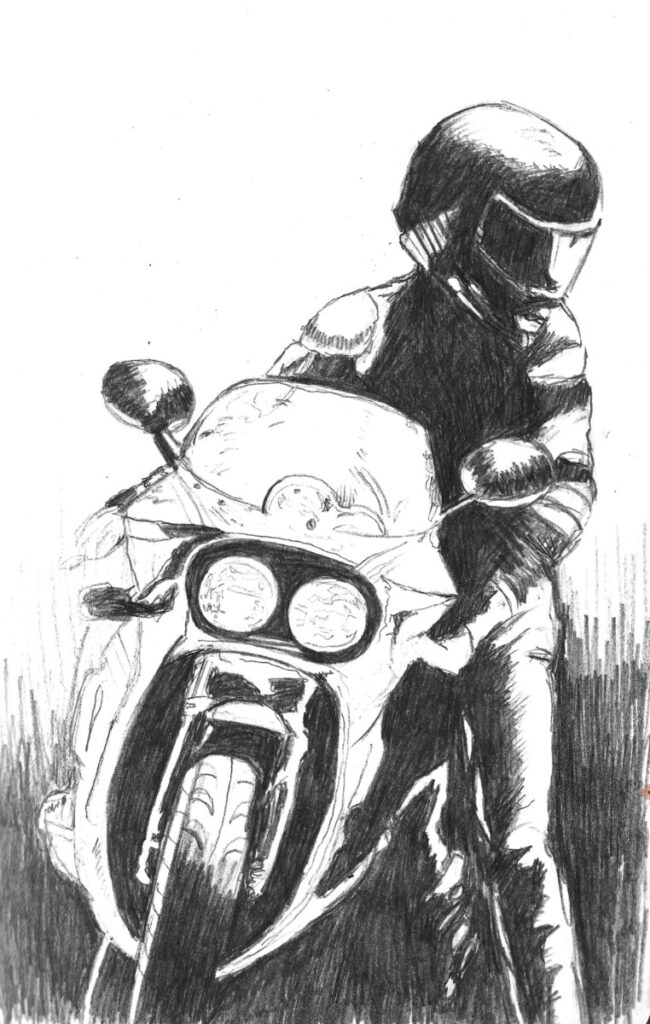 motorcyclist drawing