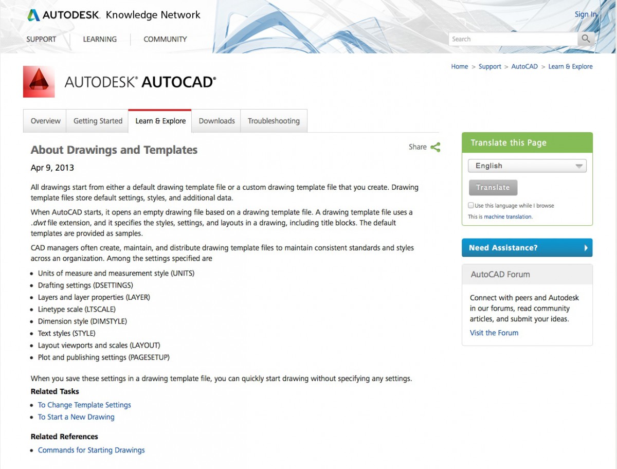 AutoDESK Knowledge_drawing templates