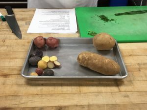 The theme of this lab was potatoes, therefore, we were introduced with all different kinds of potatoes.