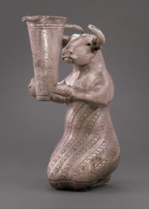Example of Ancient Near Eastern Art, kneeling bull vessel