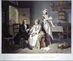 (Edward Jenner, vaccinating his young child, held by Mrs Jenn  L0011550) 