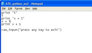 screenshot ex2 code