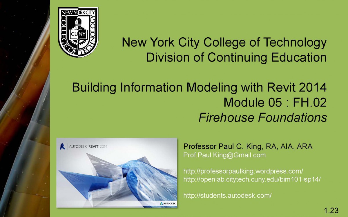 CITYTECH.CONTED.REVIT.2014.Module.05.FH.02 Firehouse Foundations.PKing_Page_01