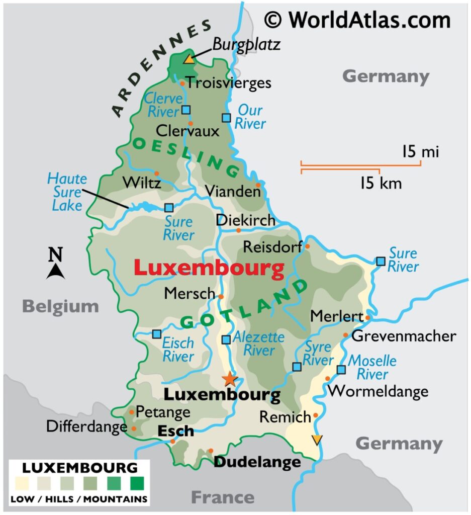 Map of Luxembourg 