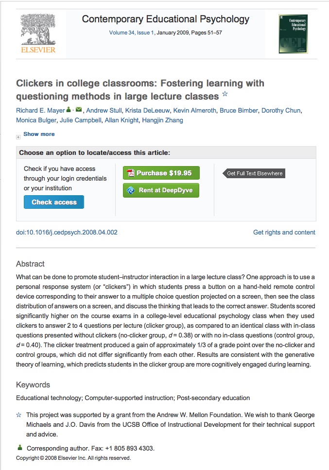PDF] Clickers in college classrooms: Fostering learning with