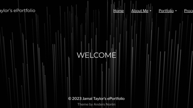 homepage of an e-portfolio