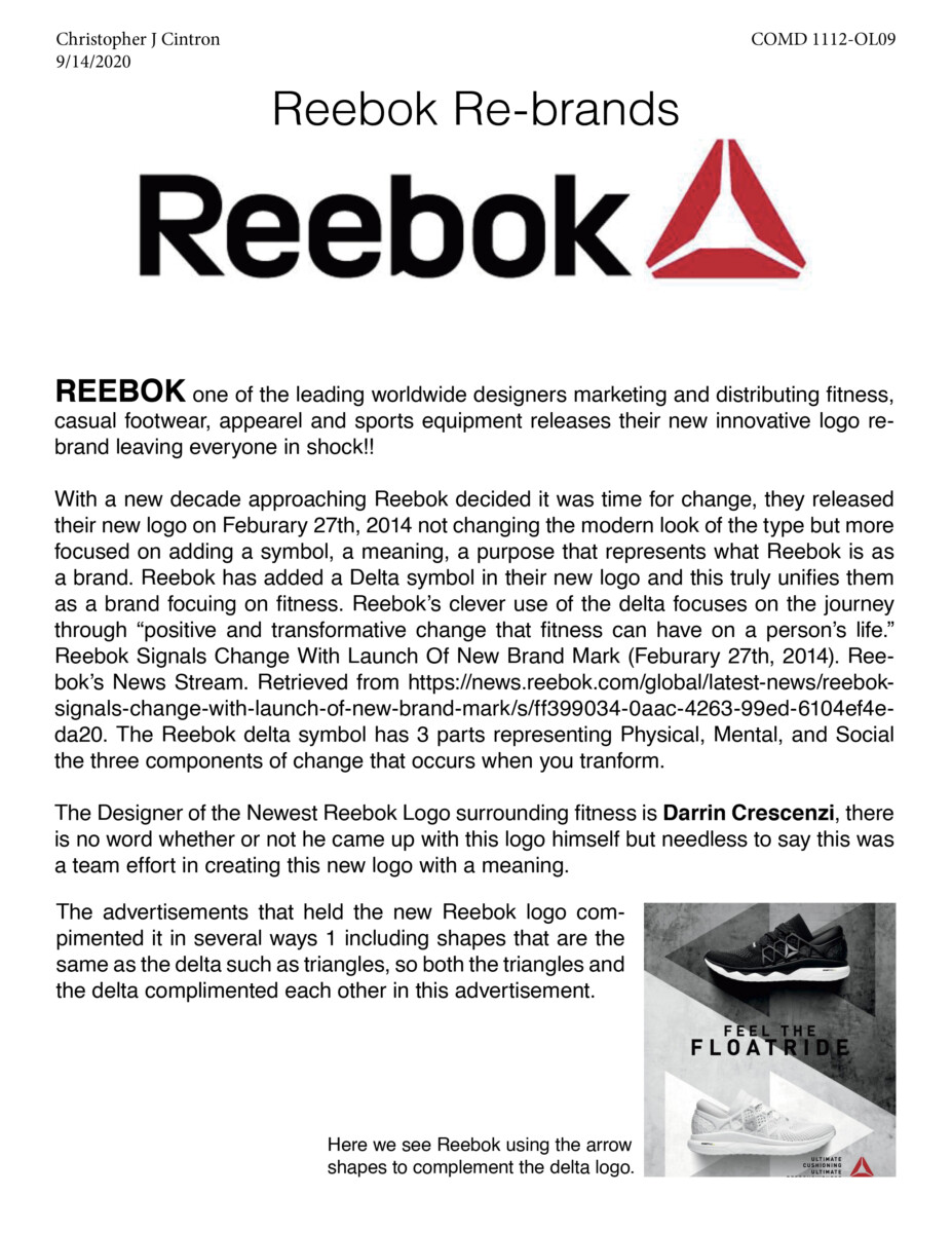Reebok's History – Christopher Cintron's