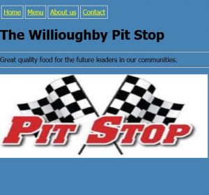 This is the homepage of my Pit Stop Resturant