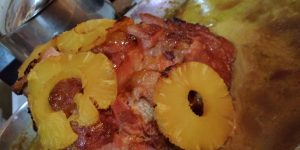 Pork butt roast with honey mustard pineapple glaze