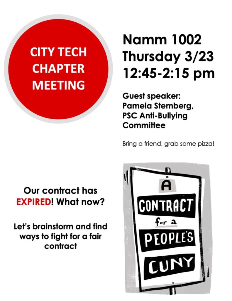 poster announcing chapter meeting on 3/23 in Namm 1002