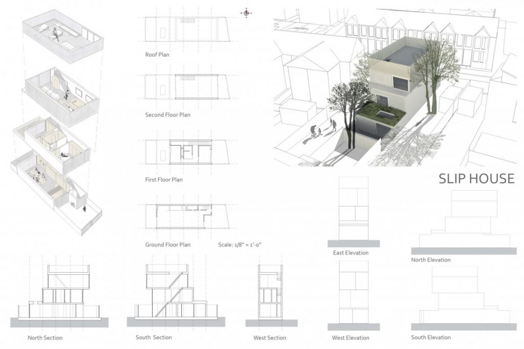 Precedent Drawings for Slip House ARCH2310 Design III, FA2016