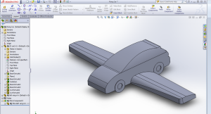 Finished model of car with wings.