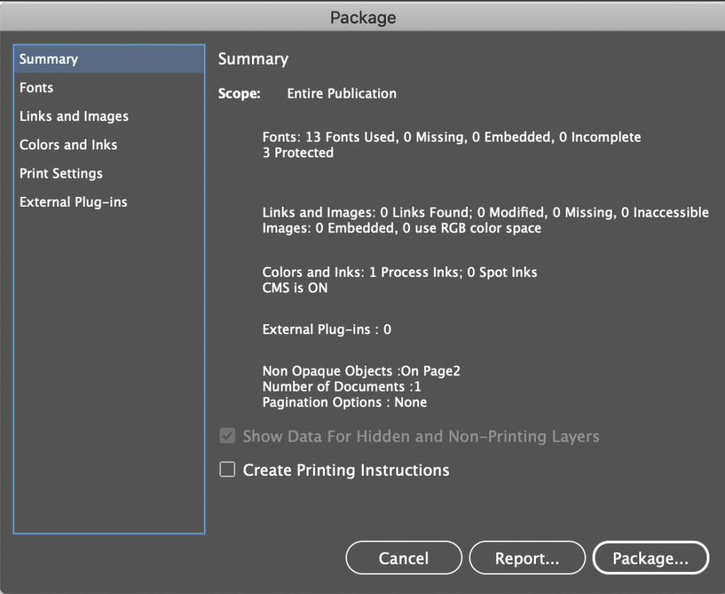 package file summary