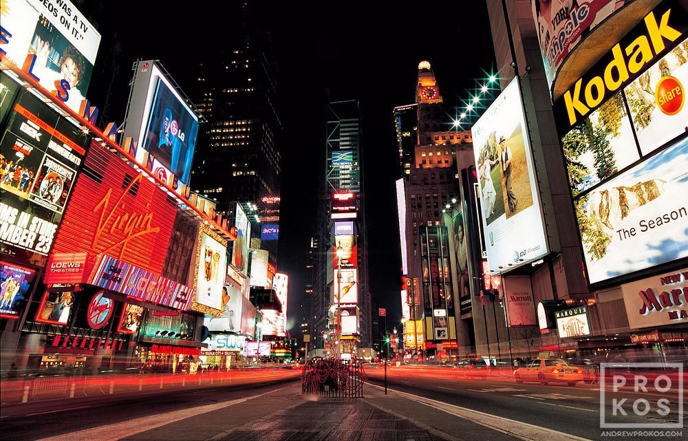 View of Times Square at Night - Fine Art Photo / Print by Andrew Prokos