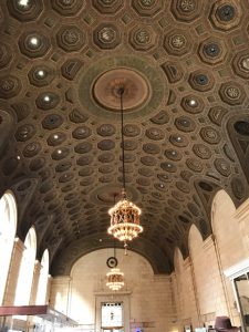 This is the ceiling of the Chase Bank located on Montague Street, which I've been to a few times, upon entering definitely get some elegant vibes! 