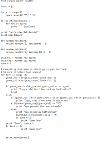 Python 2.7 code for battleship program.
