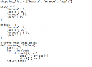 Python 2.7 code for supermarket script.