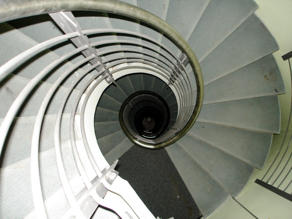 Spiral staircase at the Deutsches Museum in Munich, Germany.