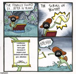 lootbox meme with scroll of truth
