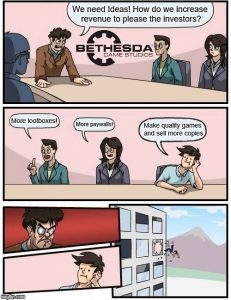 lootbox final meme with company board meeting