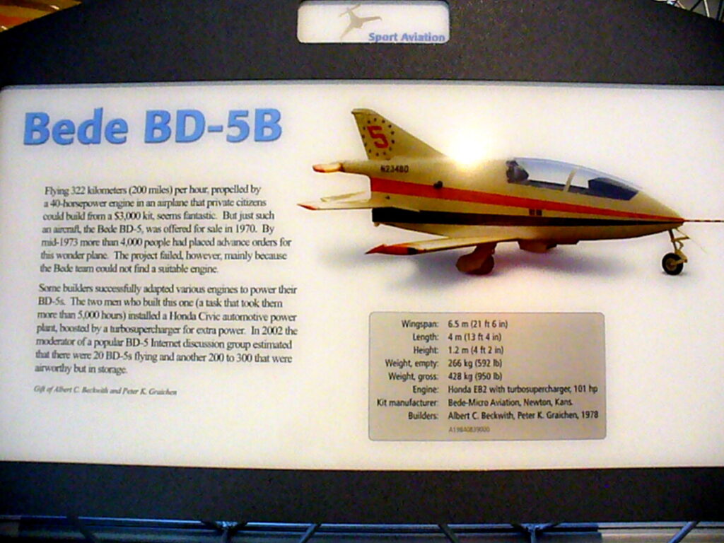 BD-5 Museum Plaque