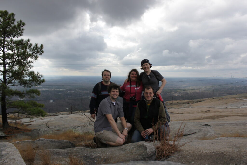 five academics at the summit of Stone Mountain in Atlanta, GA