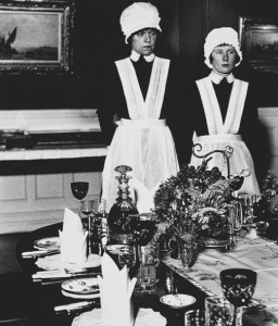 Bill Brandt, Parlourmaid and Under-Parlourmaid Ready to Serve Dinner, c. 1934, from metmuseum.org