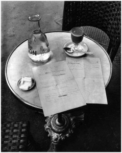Andre Kertesz, The Way a Poem of Endre Ady's Began on a Cafe Table in Paris, 1928