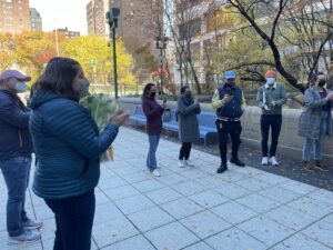 Participants form a circle to remember trans lives lost over the past year