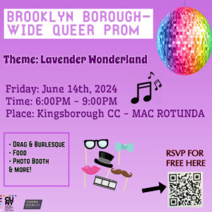 A promotional event flier for the Brooklyn Borough-Wide Queer Prom Event