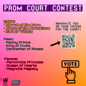 A promotional flier for the Prom Court Contest