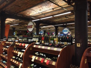 Front half of the store: old world wine and sparkling wines