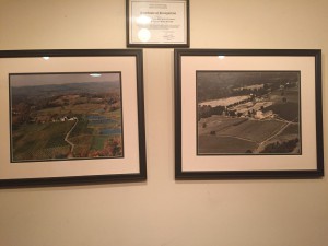 On the left is the current image of the vineyard. On the right is the dairy farm. 