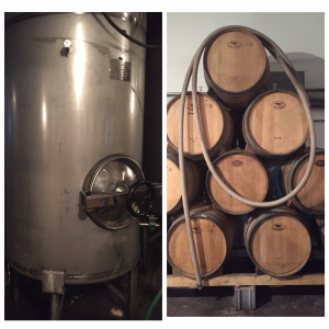 Stainless Steel tanks and Oak barrels used at Millbrook