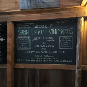 As we walk into the tasting room the vineyards markets their tours and as well as latest wine creations