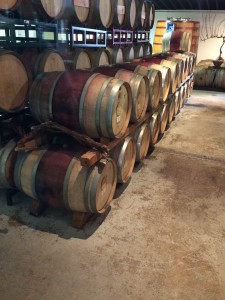 Where some of the grapes get fermented in oak barrels 