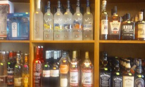 Spirit Wall displaying vodka to Whiskey  
