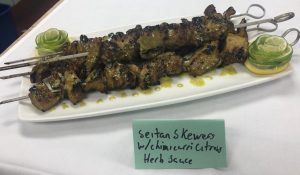 Seitan Skerwers W/ Chimicurri Citrus Herb Sauce