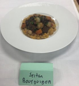 Seitan Bourguignon w/ Quinoa and Roasted Peppers