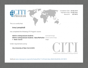 CITI Program HSR Certification