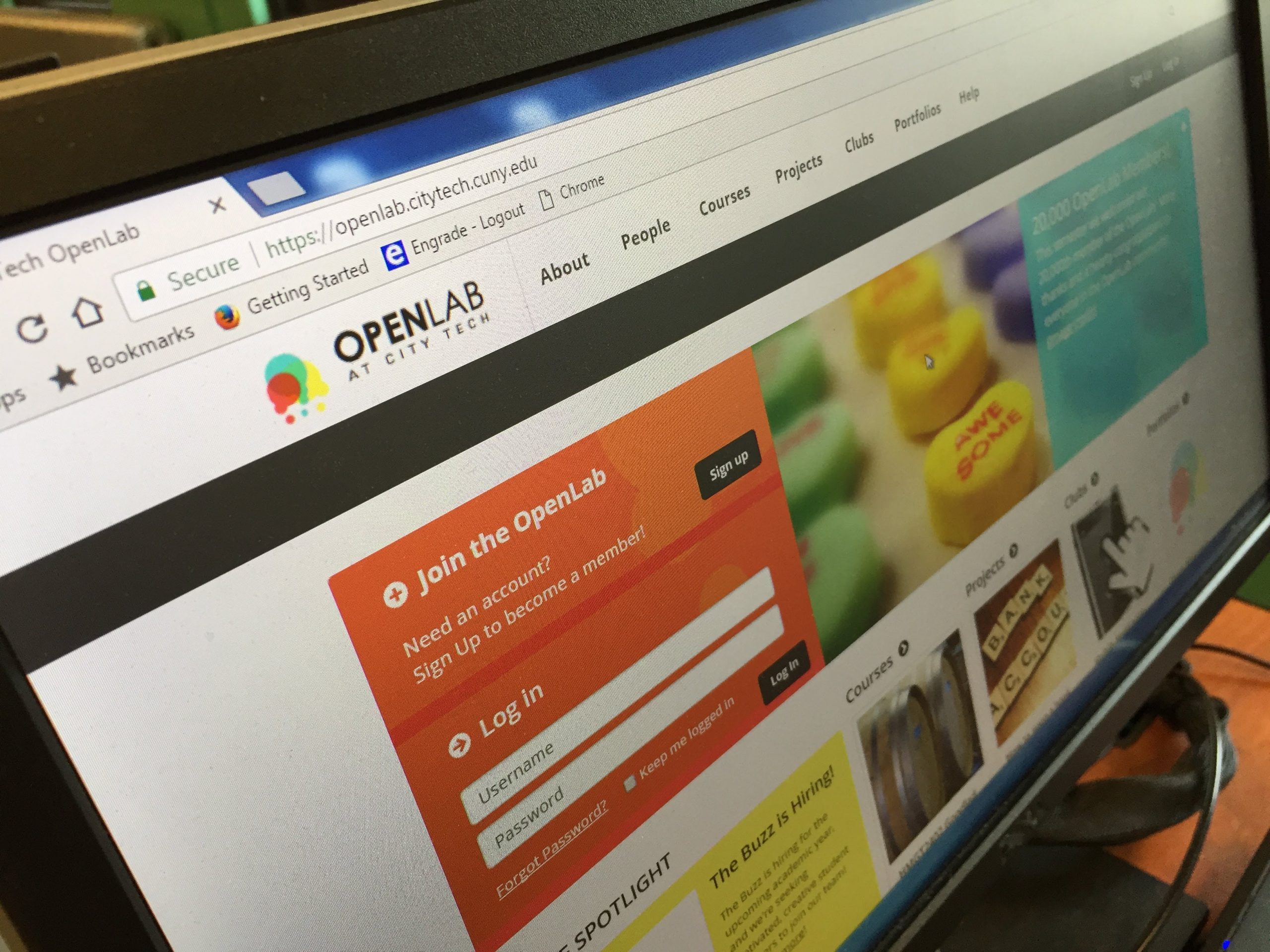 OpenLab displayed on a monitor.