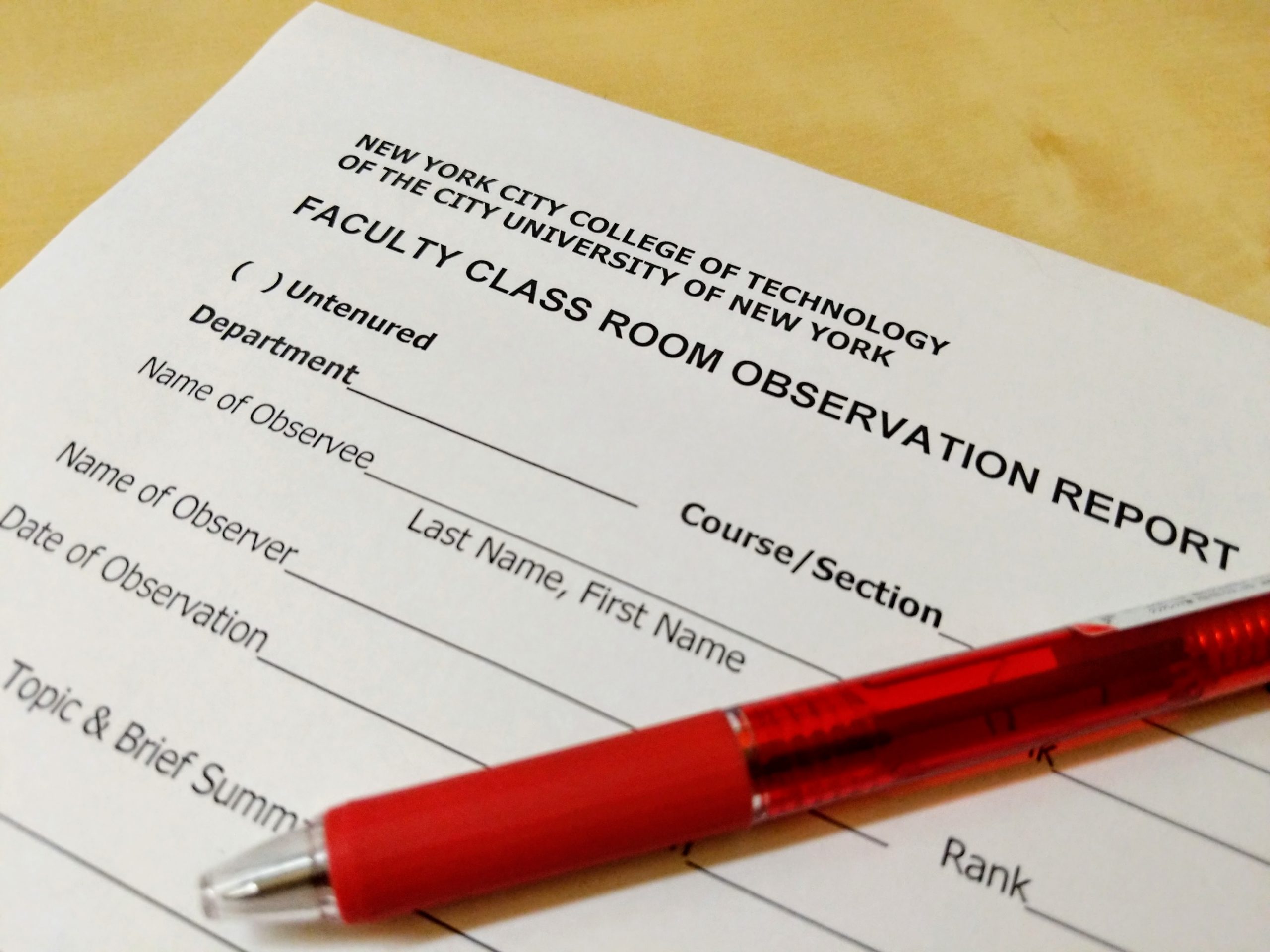 Classroom Evaluation