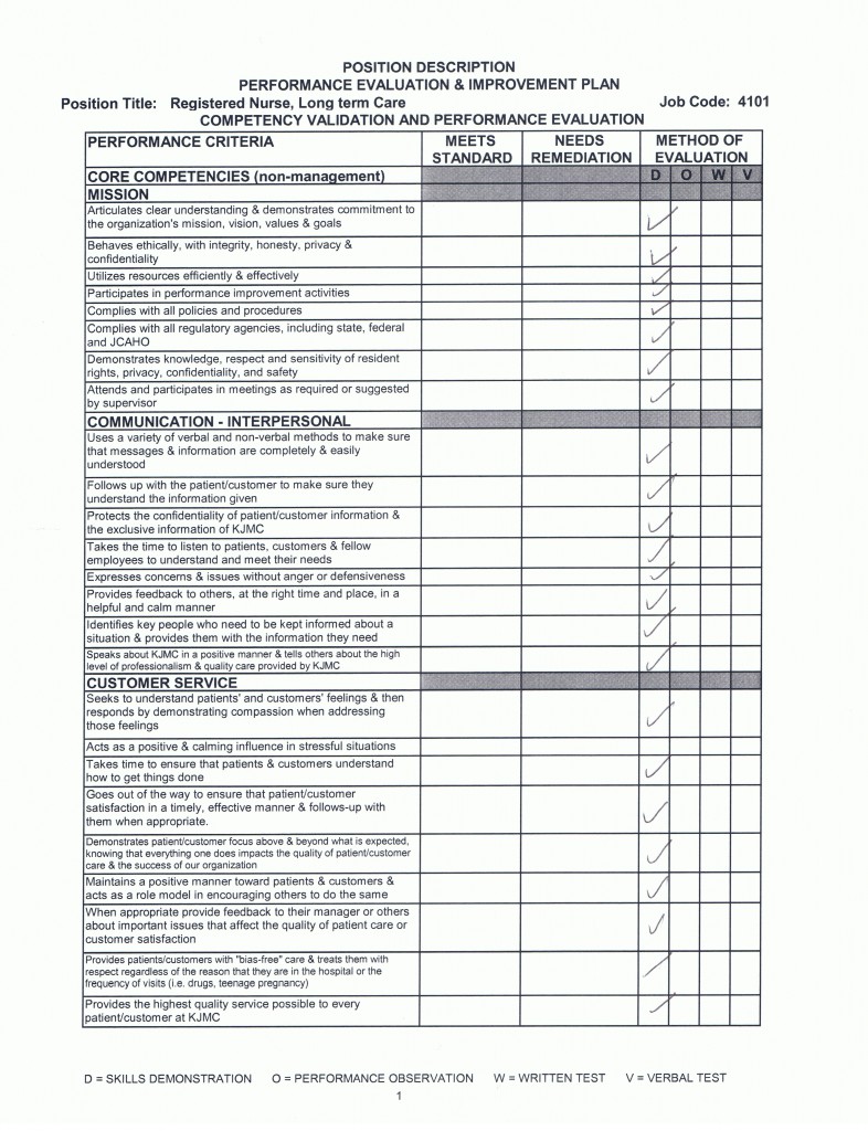 Work Skills Checklist Janet Bowen s EPortfolio