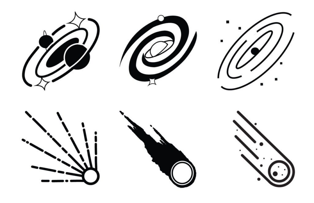 6 variations of icons