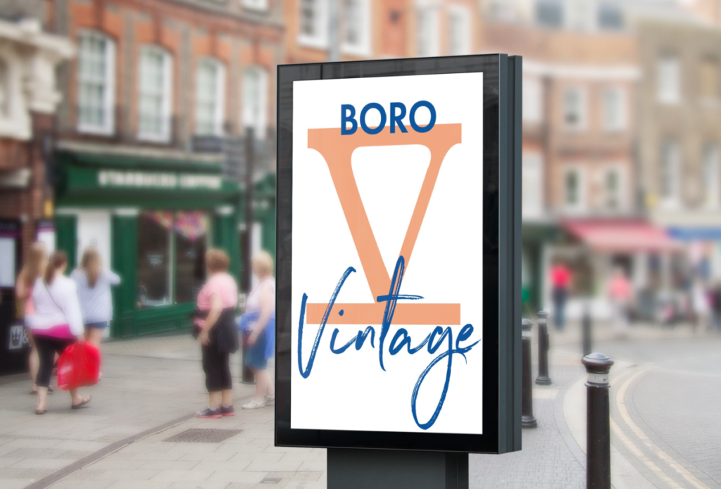 Boro 5 Vintage Sign mock up