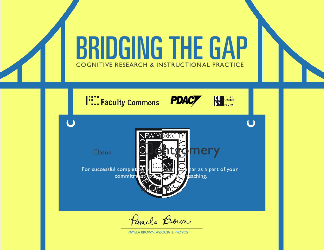 Bridging the Gap Certificate
